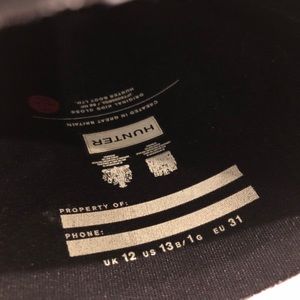 Hunter boots:  original kids gloss size 13/1